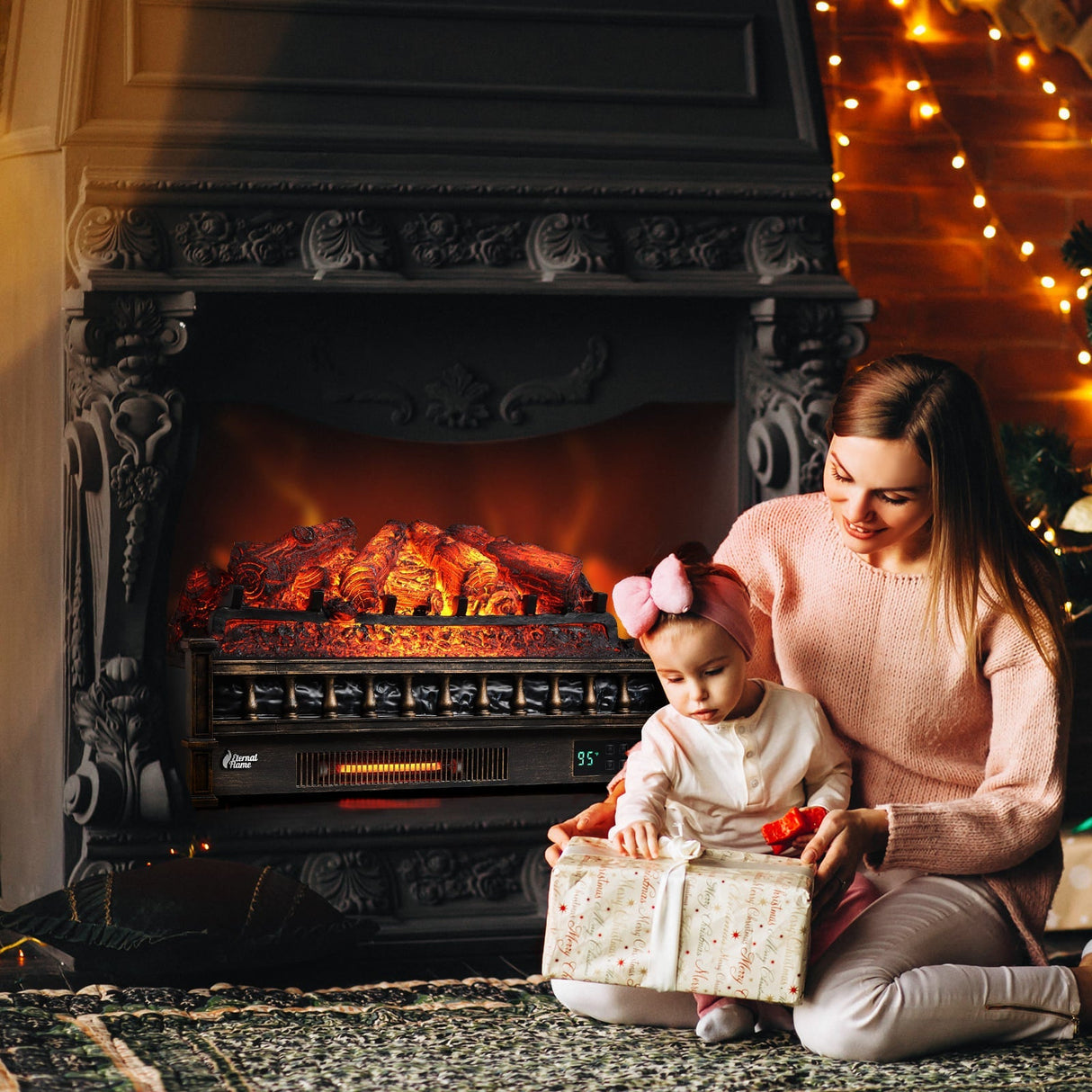 Eternal Flame EF26-PB Smart Electric Fireplace Logs, WiFi Enabled