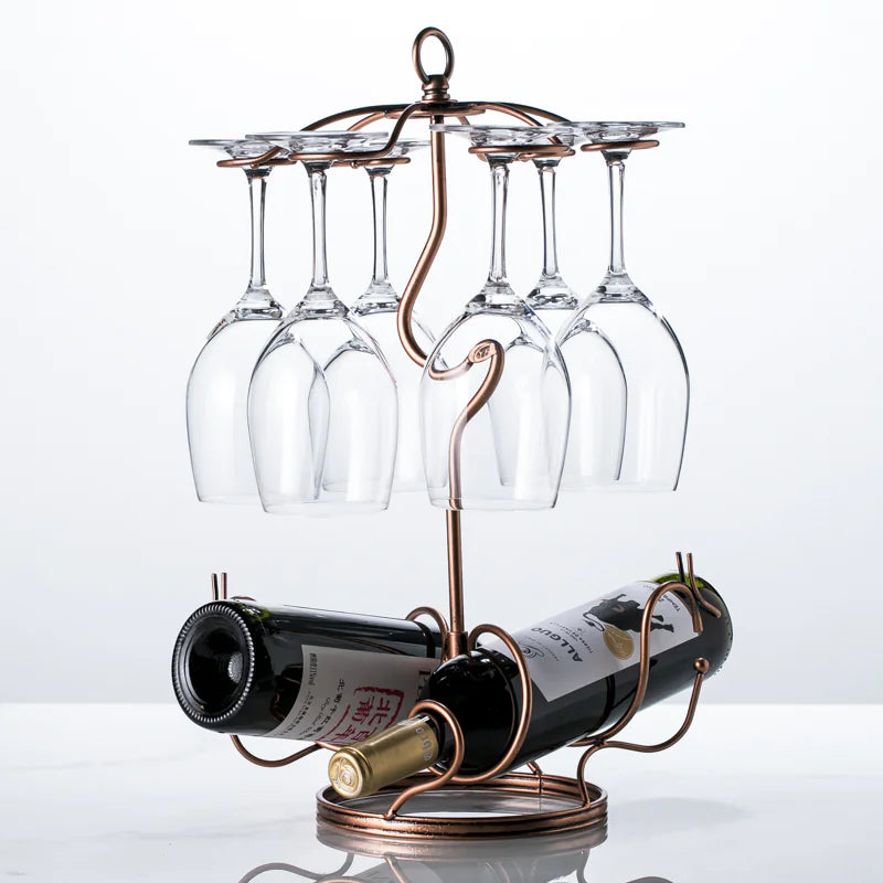 Upside Down Wine Rack and Glass Holder - European Style
