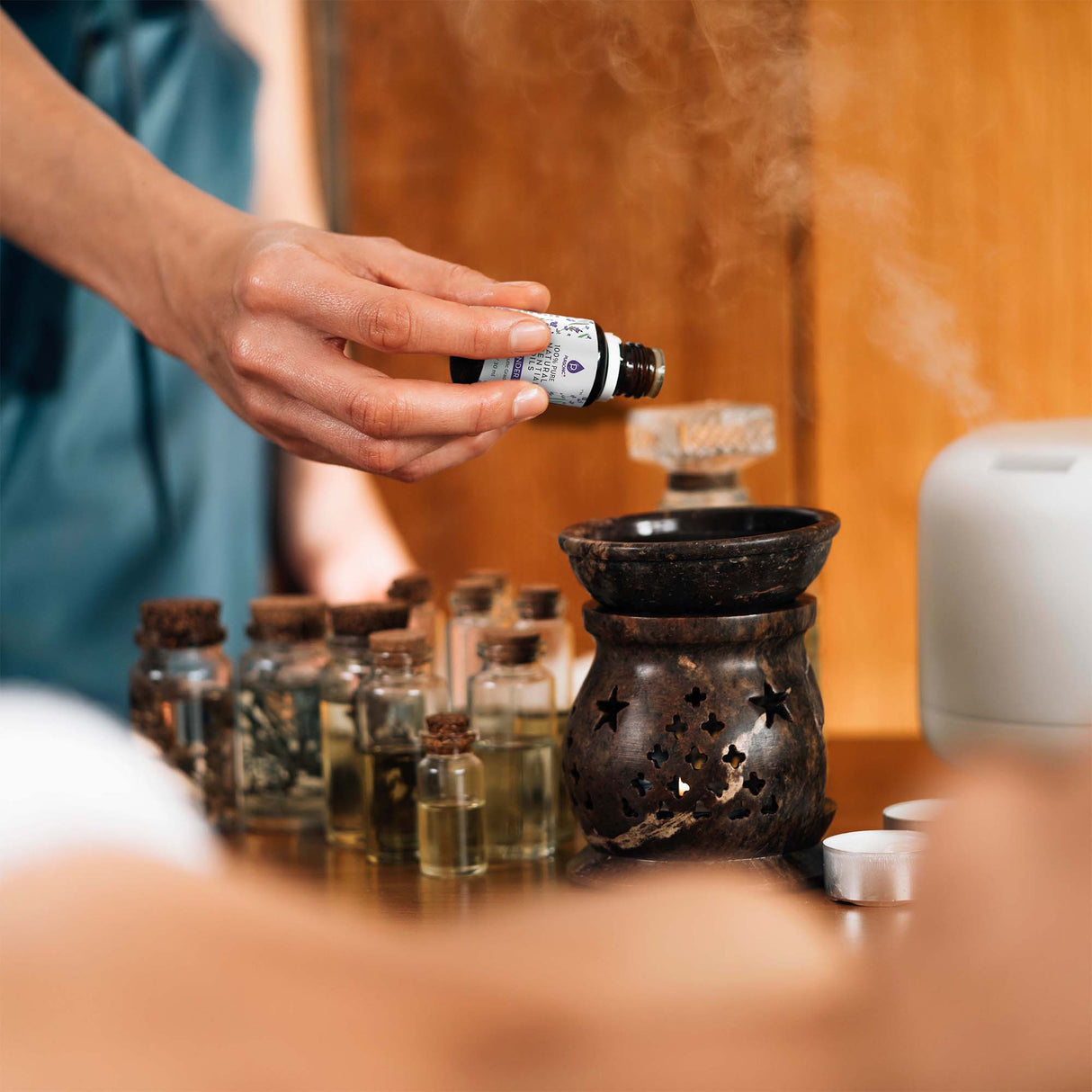 Pursonic 4-Pack Pure & Natural Essential Oils Collection – Eucalyptus, Lavender, Tea Tree, and Peppermint by Pursonic