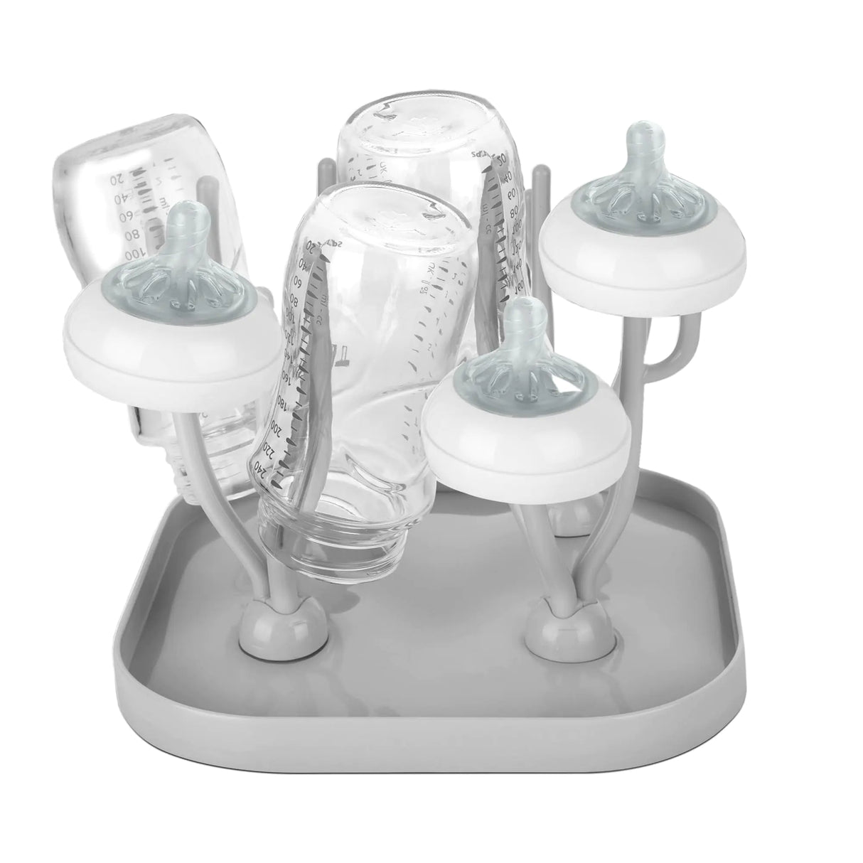 Lulyboo Baby Bottle Drying Rack Countertop Drying Rack Holds 16 Baby Bottles & Accessories Efficient Water Drainage with Space-Saving & Compact Removable Tray.