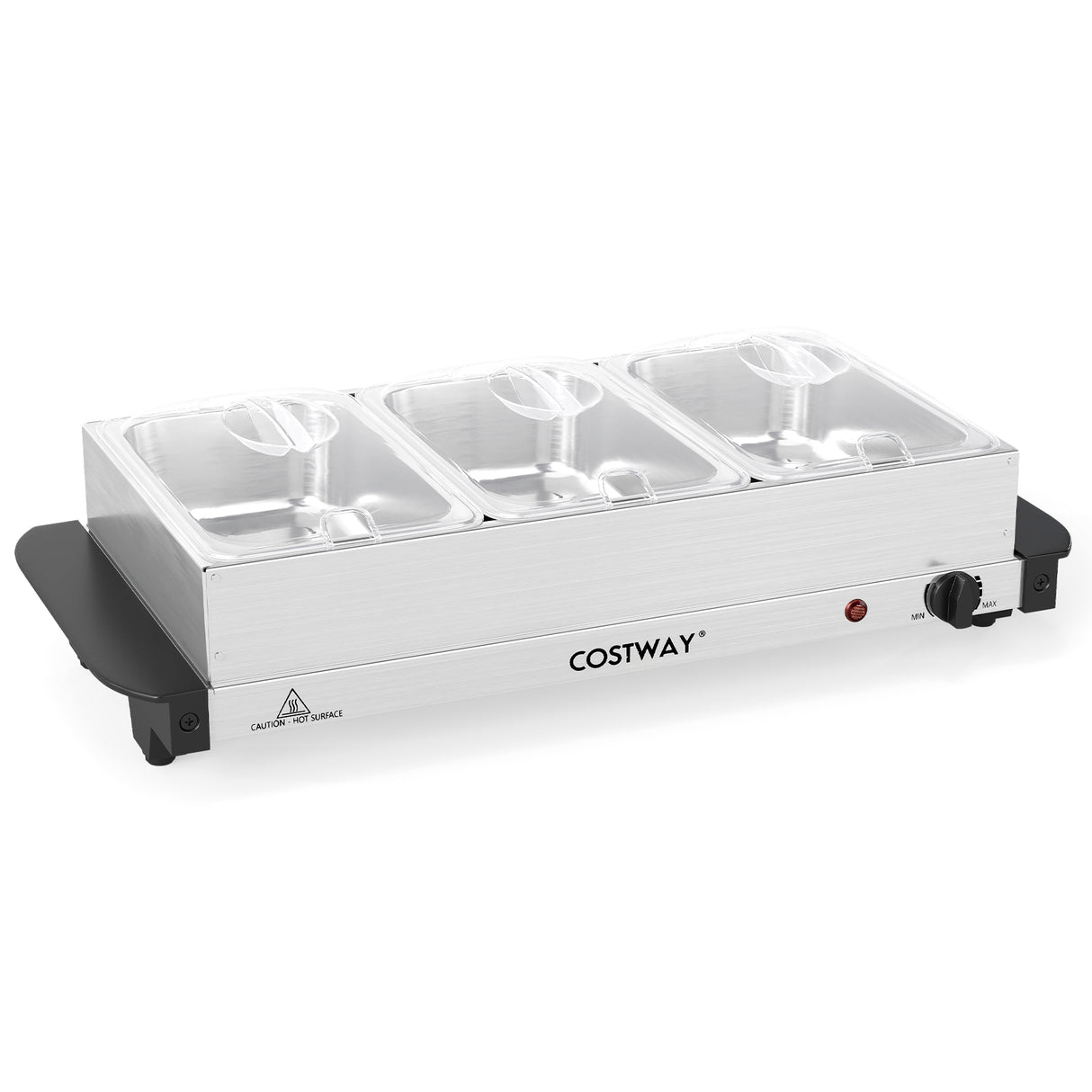 Electric Buffet Server Food Warmer with 3 Removable Trays