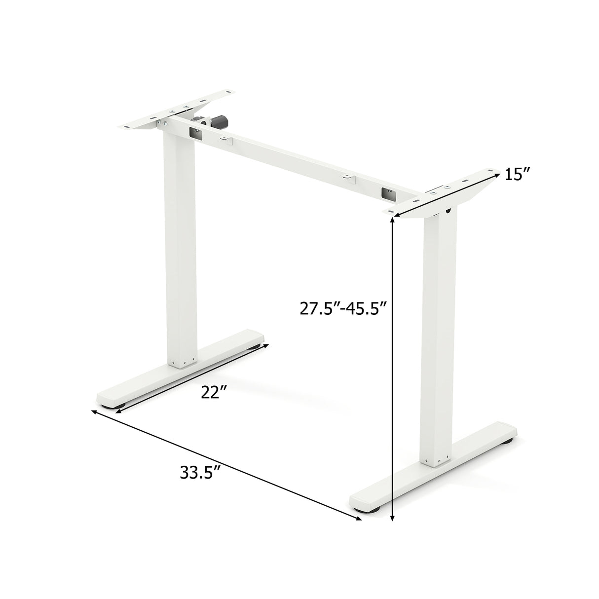 Electric Standing Desk Frame Height Adjustable Computer Desk Base with LED Display-White
