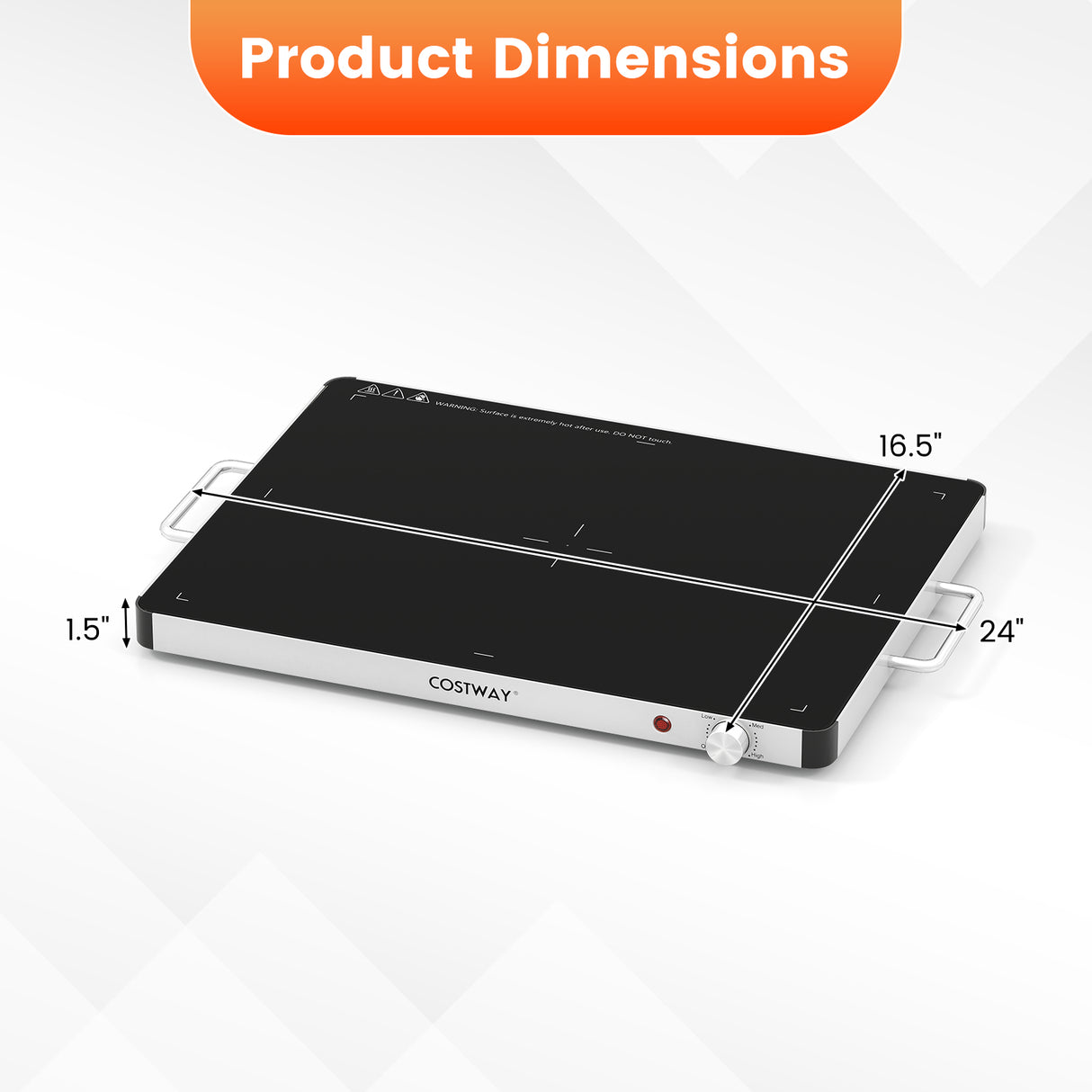 Electric Warming Food Warmer with Adjustable Temperature Control and Overheat Protection