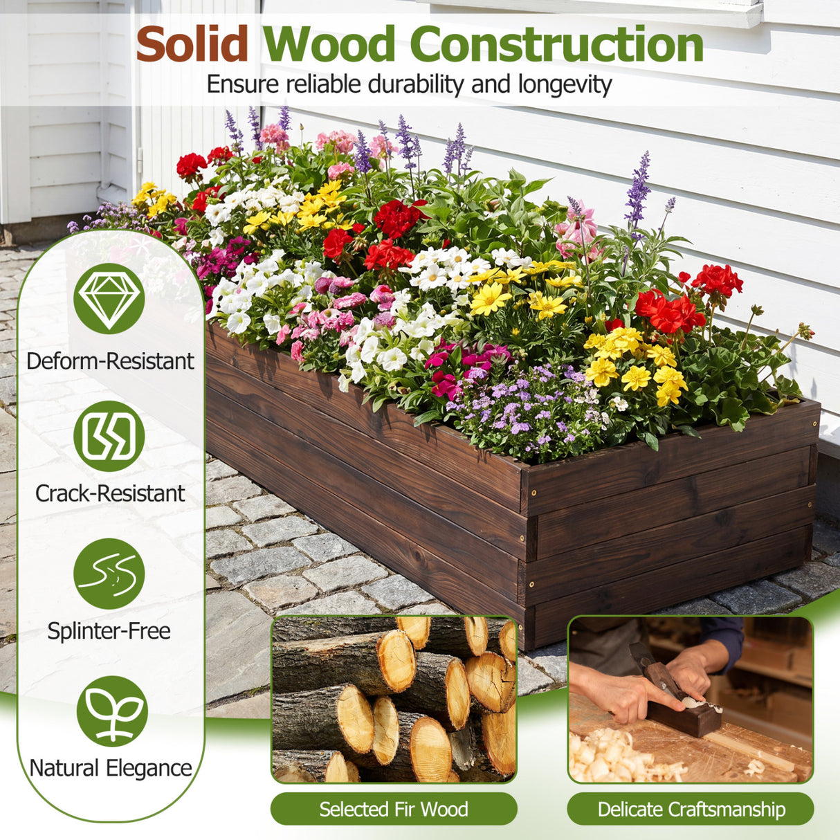 Elevated Wooden Garden Planter Box Bed Kit
