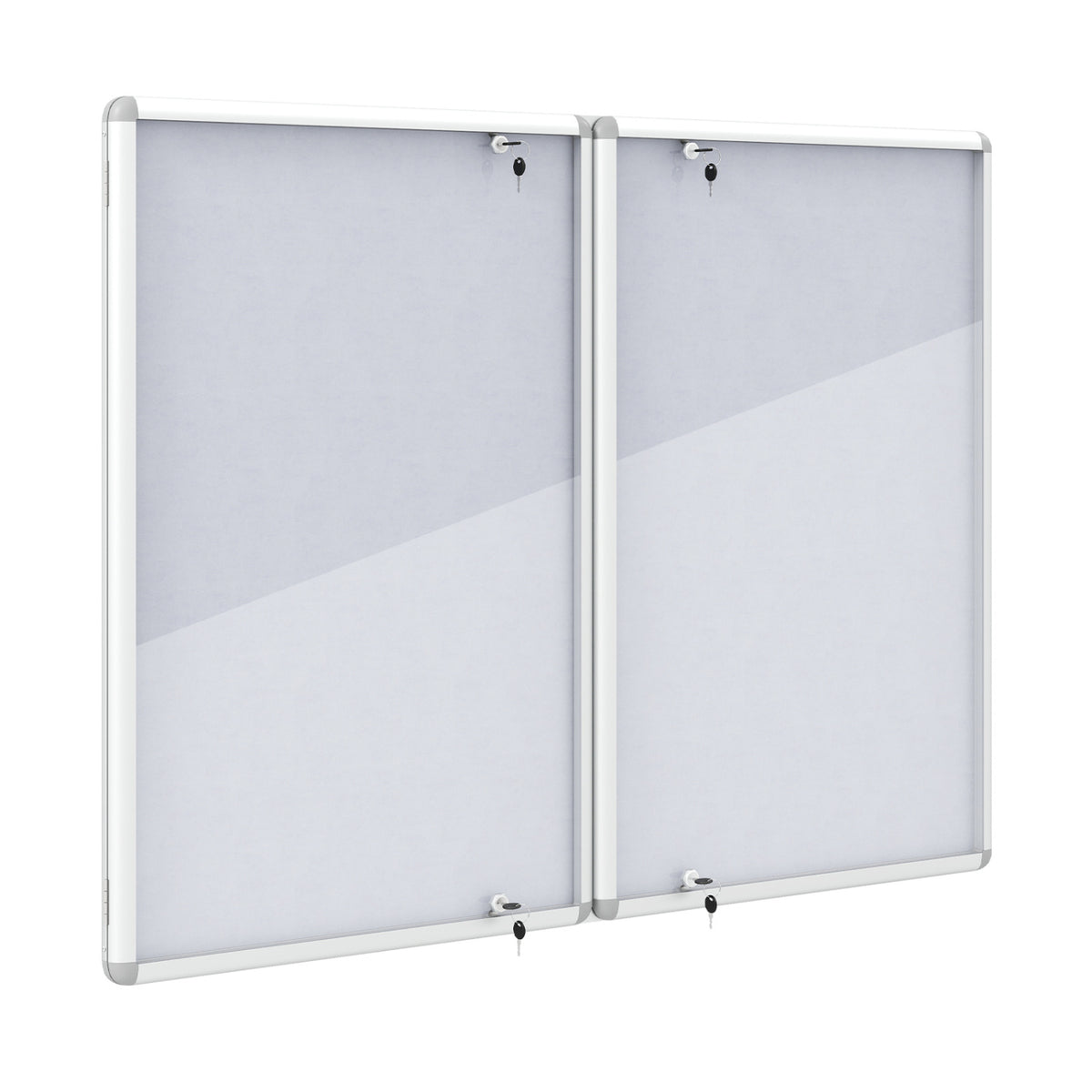 Enclosed Bulletin Board Lockable Cork Notice Board with Aluminum Frame-Sliver