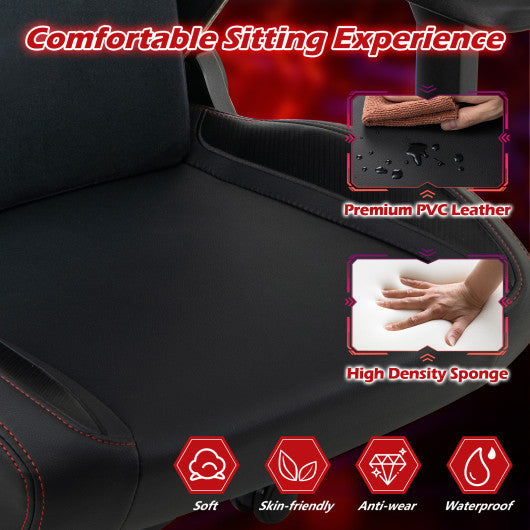 Ergonomic High Back Computer Chair with Magnetic Headrest and Lumbar Pillow-Black