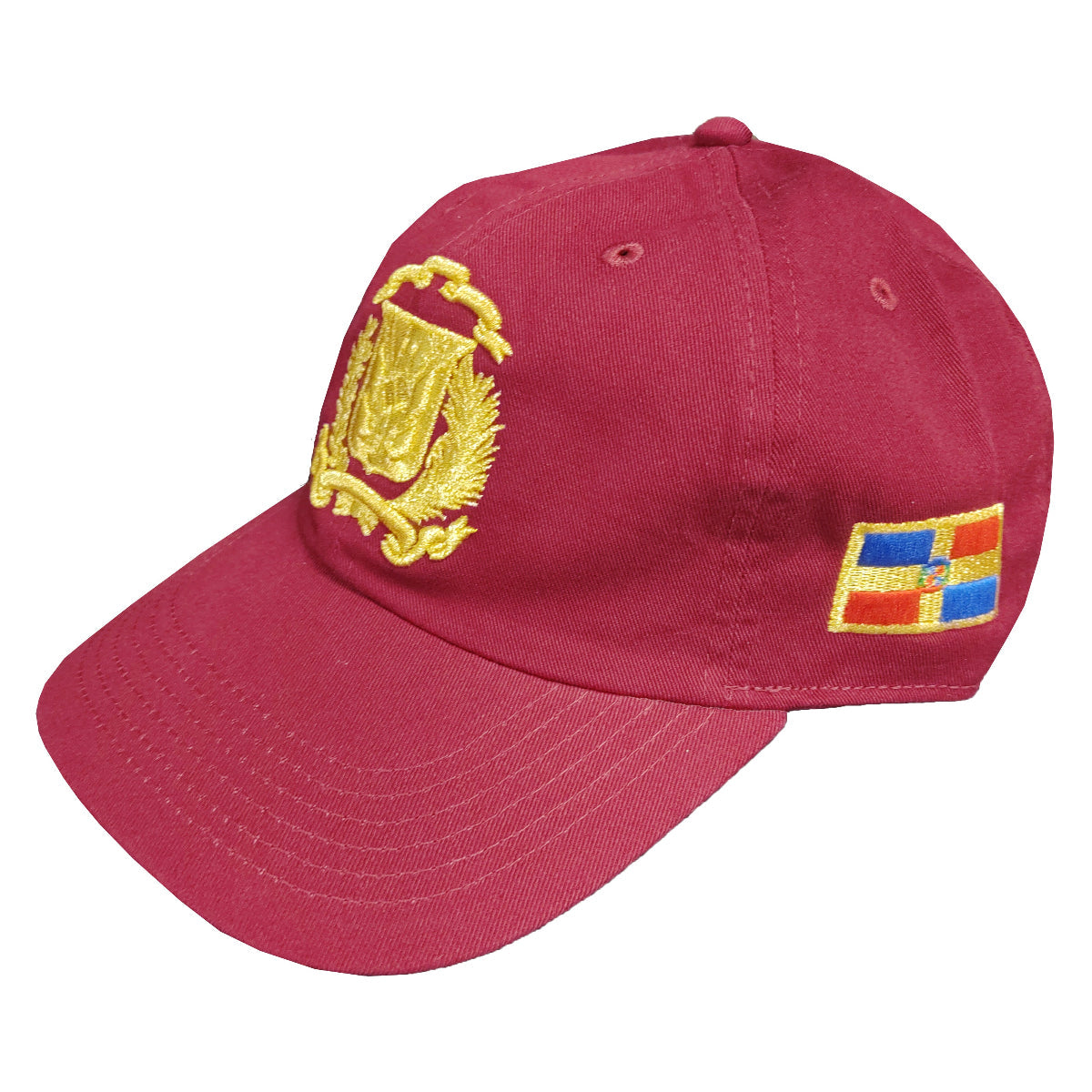 Escudo Republica Dominicana - Dominican Maroon / Metallic Gold Shield Dad Hat