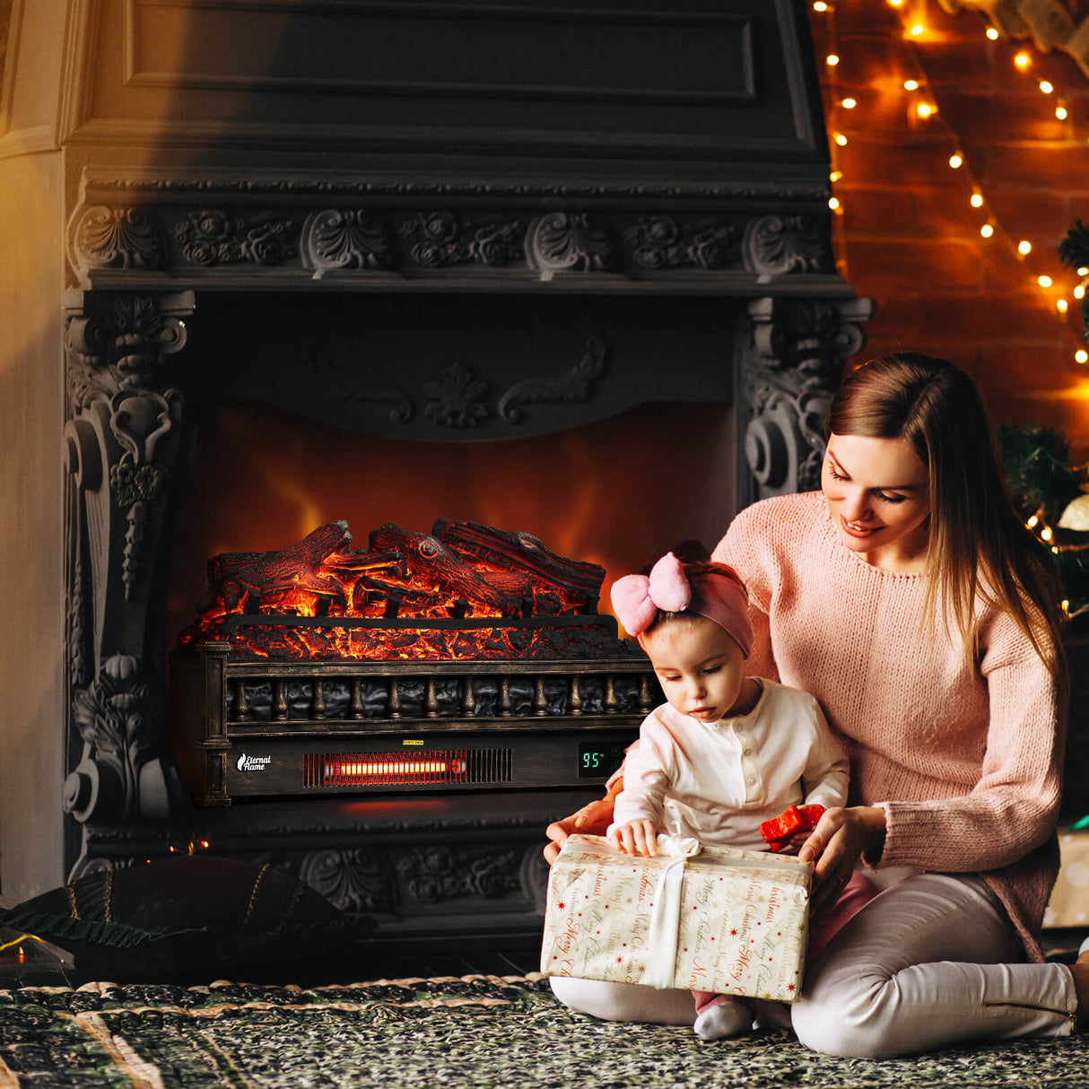 Eternal Flame EF26-LG Smart Electric Fireplace Logs, WiFi Enabled