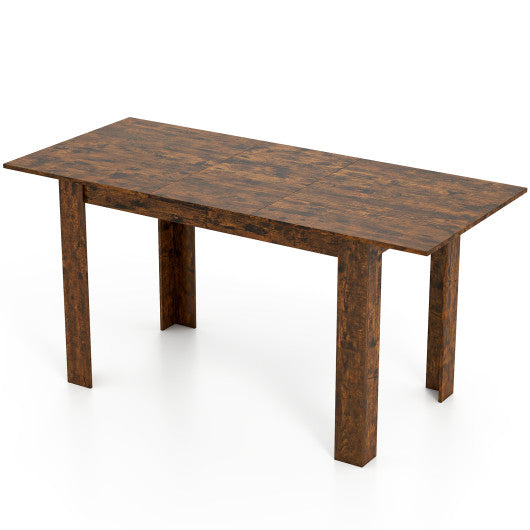 Extendable Dining Table for 4-8 People 47"-62" Large Rectangular Kitchen Table-Rustic Brown