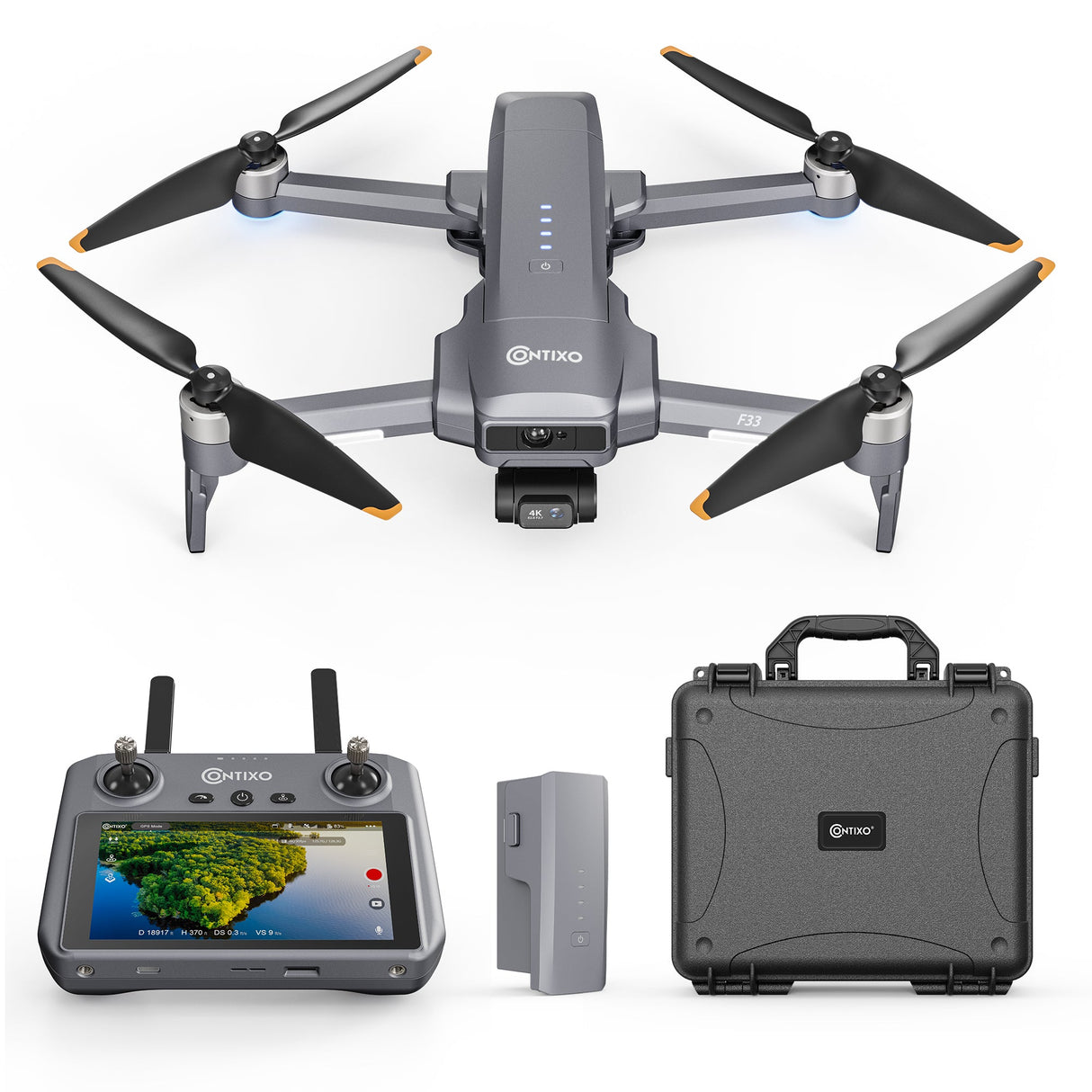 Contixo F33 Vortex - Professional 4K UHD GPS Drone - 42 Min Flight, Brushless Motors, Advanced Smart Modes by Contixo