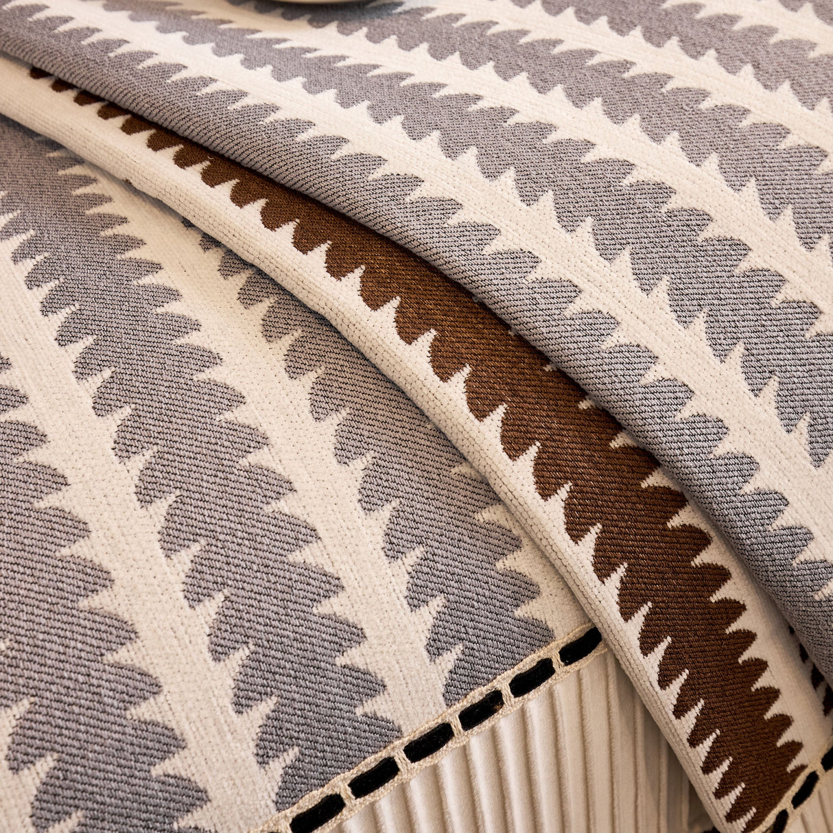 Vertical Stripes Sectional Sofa Cover Slipcover - Non-Slip, Fits L-Shape Couches