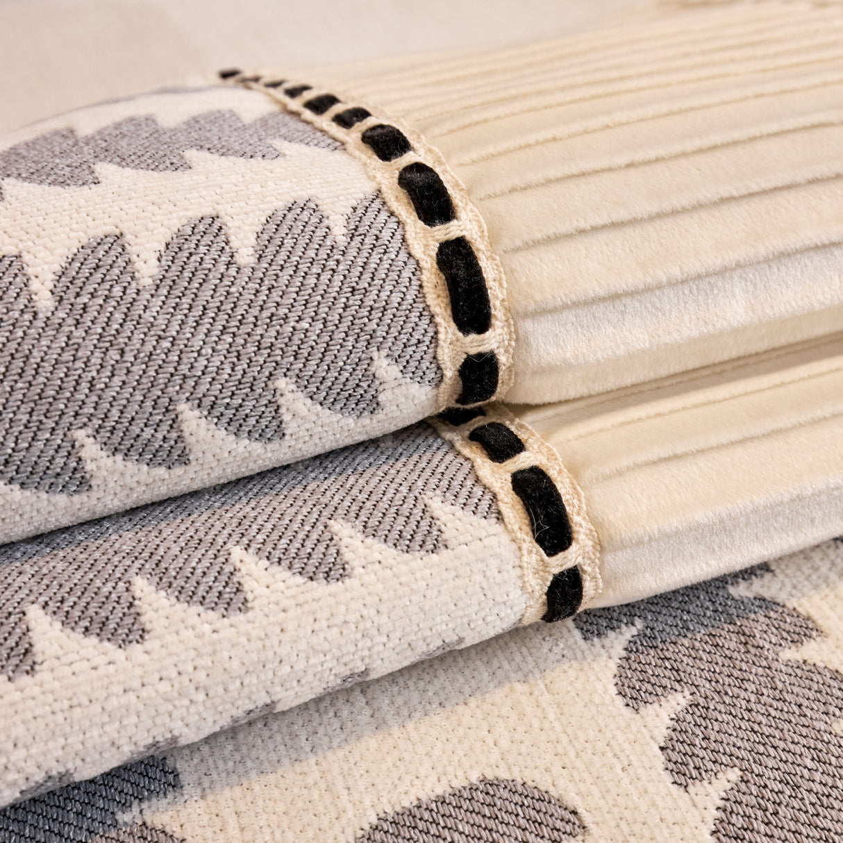 Vertical Stripes Sectional Sofa Cover Slipcover - Non-Slip, Fits L-Shape Couches