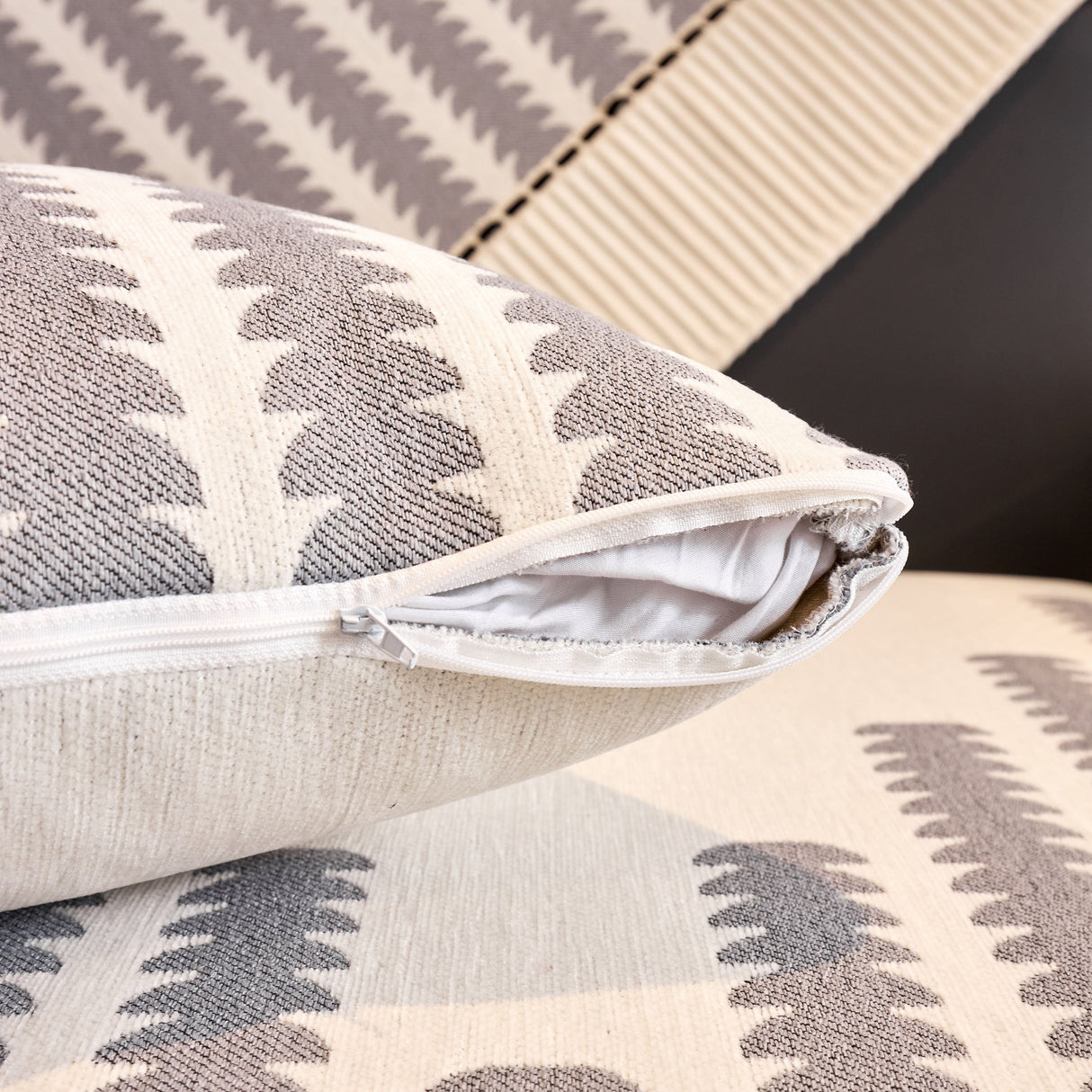 Vertical Stripes Sectional Sofa Cover Slipcover - Non-Slip, Fits L-Shape Couches