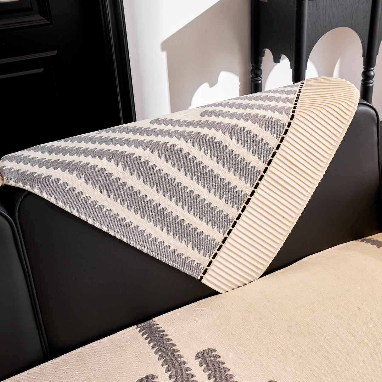 Vertical Stripes Sectional Sofa Cover Slipcover - Non-Slip, Fits L-Shape Couches