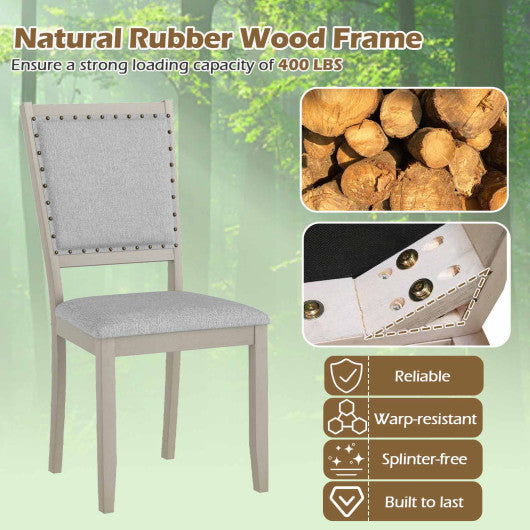 3 Piece Outdoor Bar Set with 2 Seat Cushions for Porch Yard-White