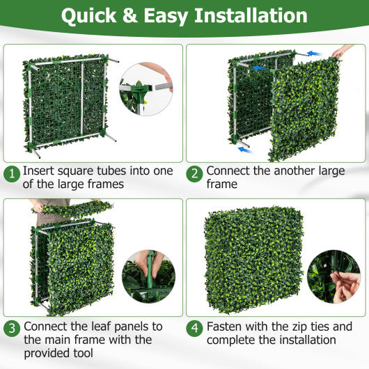 Faux Greenery Room Divider Decorative Privacy Screen Fence Hedge Wall-M