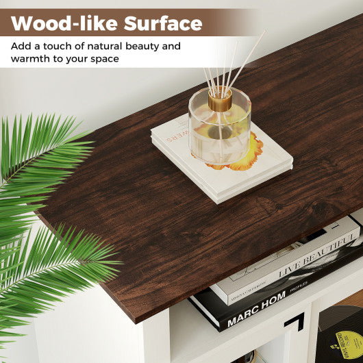 TV Stand with LED Lights and Remote Control-Rustic Brown