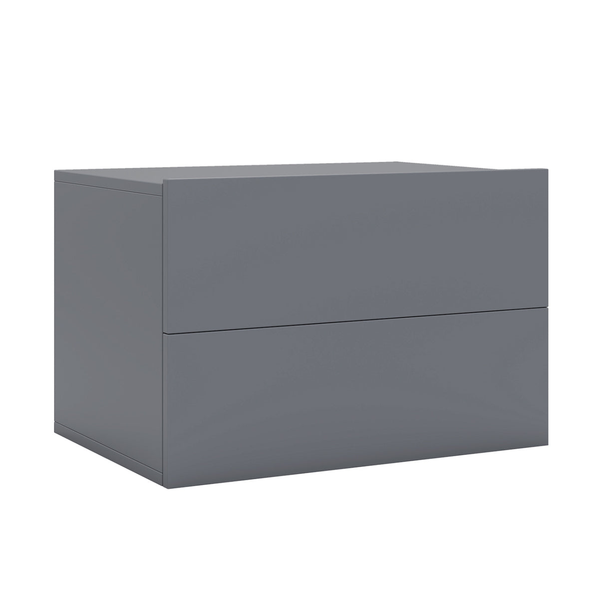 Floating Nightstand with 2 Storage Drawers Wall Mounted for Bedroom-Gray