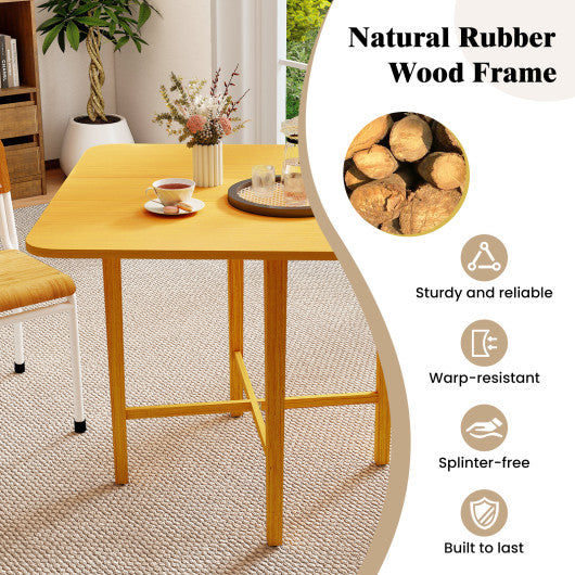 5-in-1 Complete Dining Room Set: Extendable Table  4 Chairs  Electric Fireplace  Media Console & Bamboo Sideboard