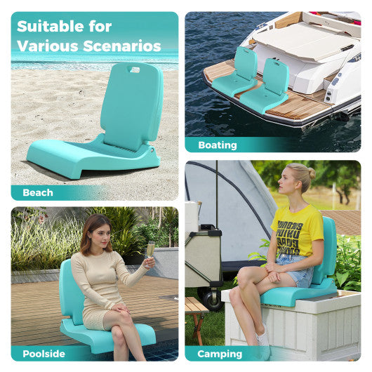 Foldable Outdoor Pool Chair with Handle and Back Support-Green