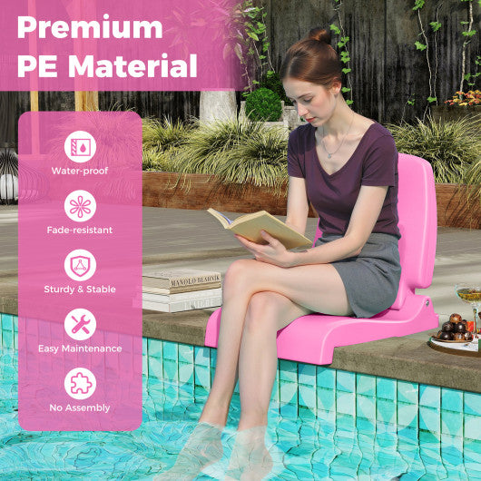 Foldable Outdoor Pool Chair with Handle and Back Support-Pink