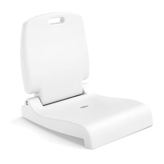 Foldable Outdoor Pool Chair with Handle and Back Support-White