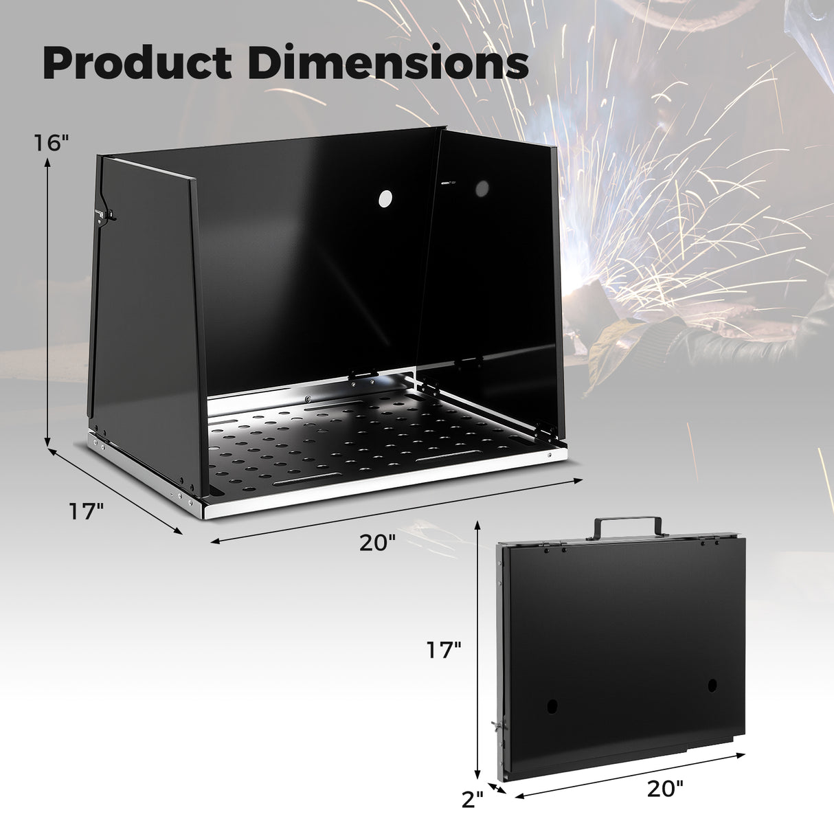 Folding Welding Table Accessories for Workbench Desktop with Perforated Panel