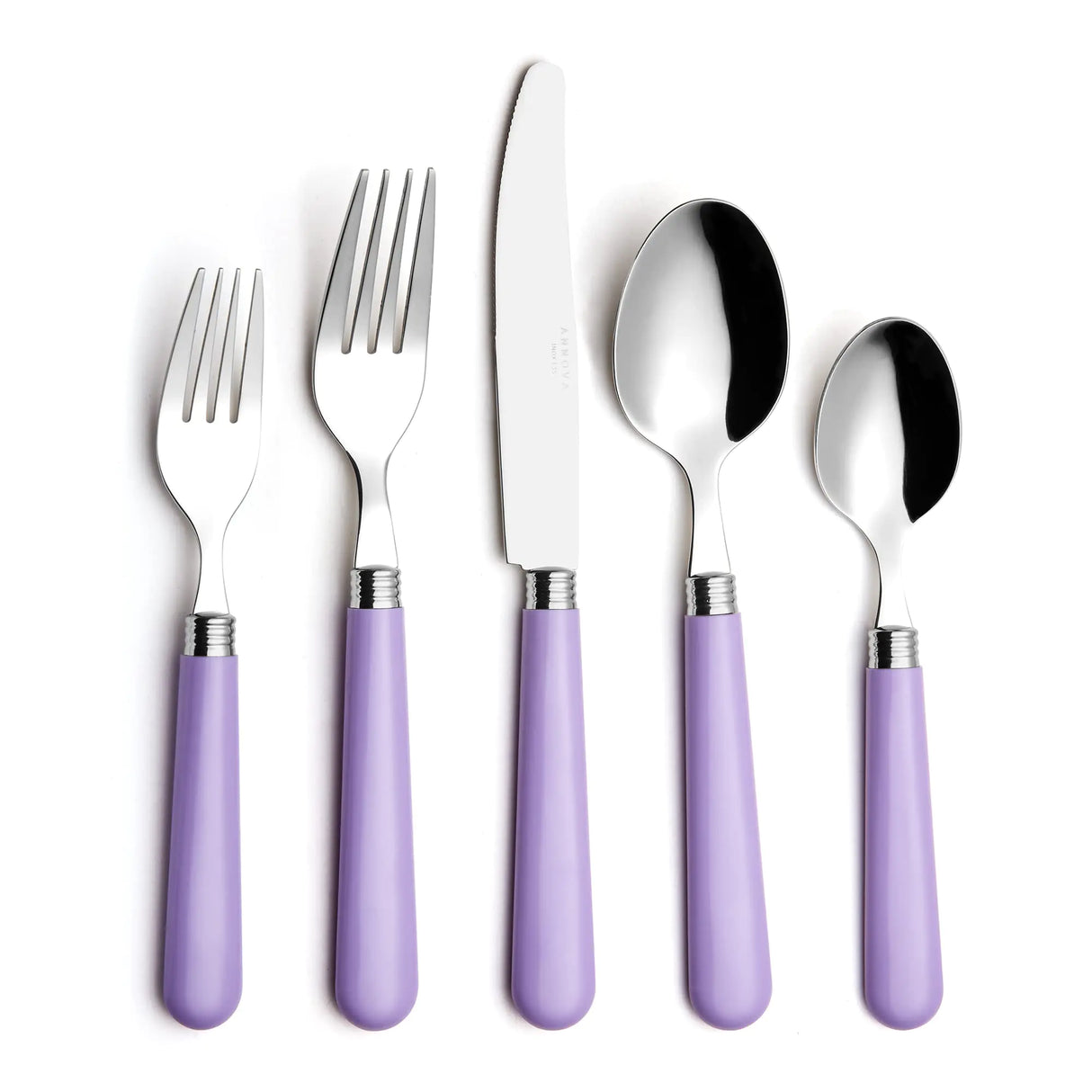 ANNOVA Silverware Set 20 Pieces Stainless Steel Cutlery Color Handle Flatware - 4 x Dinner Knife; 4 x Dinner Fork; 4 x Salad fork; 4 x Dinner Spoon; 4 x Dessert Spoon Lilac Purple