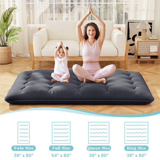 Futon Mattress with Washable Cover and Foldable Mat-Full Size