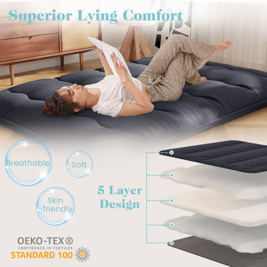 Futon Mattress with Washable Cover and Foldable Mat-Full Size