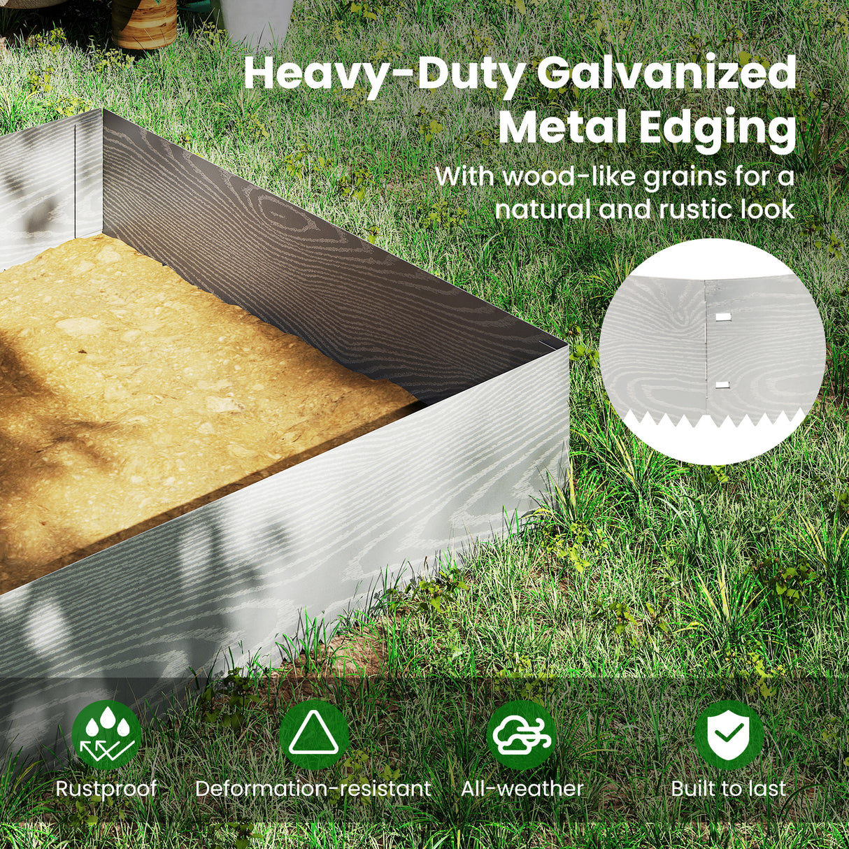 6-Pack 20 FT Galvanized Metal Landscape Edging for Lawn(Patented)