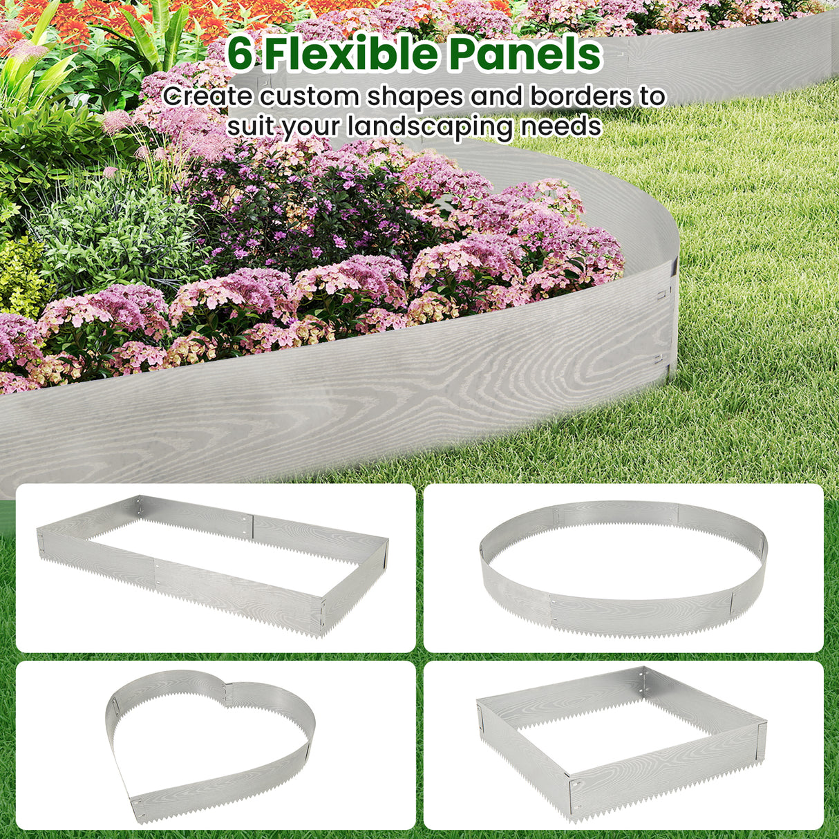 6-Pack 20 FT Galvanized Metal Landscape Edging for Lawn(Patented)