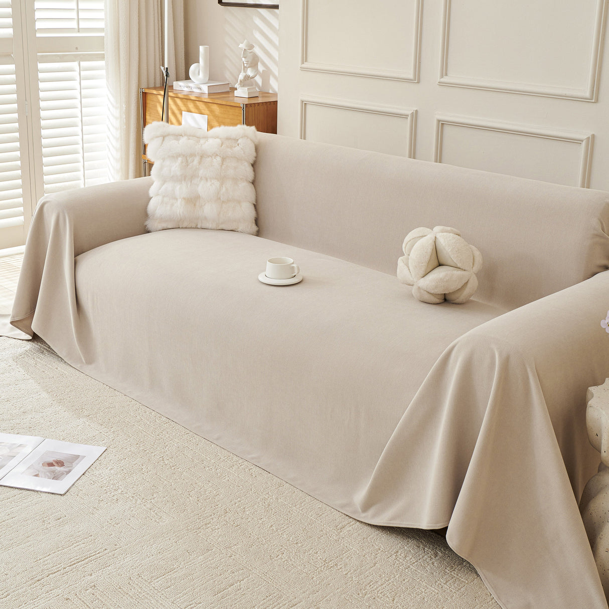 Waterproof Scratch Proof Sofa Protector Throw Blanket, Couch Cover for Pets & Kids