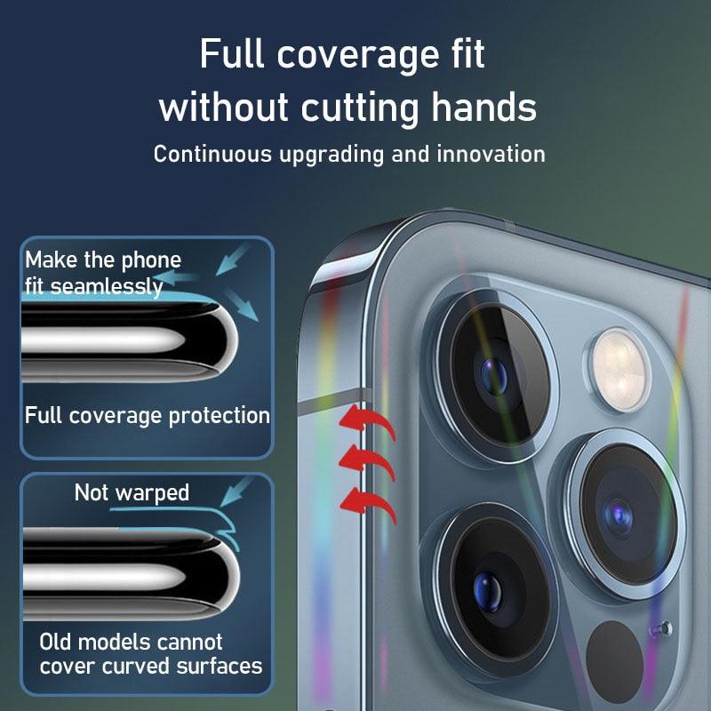 Gradient Laser Aurora Hydrogel Film For iPhone 13 11 12 Pro Max Mini X XS XR 7 8 Plus SE 2 Screen Protector Soft Full Back Cover Thin Scratch Resistant Back Screen Guard for Iphone