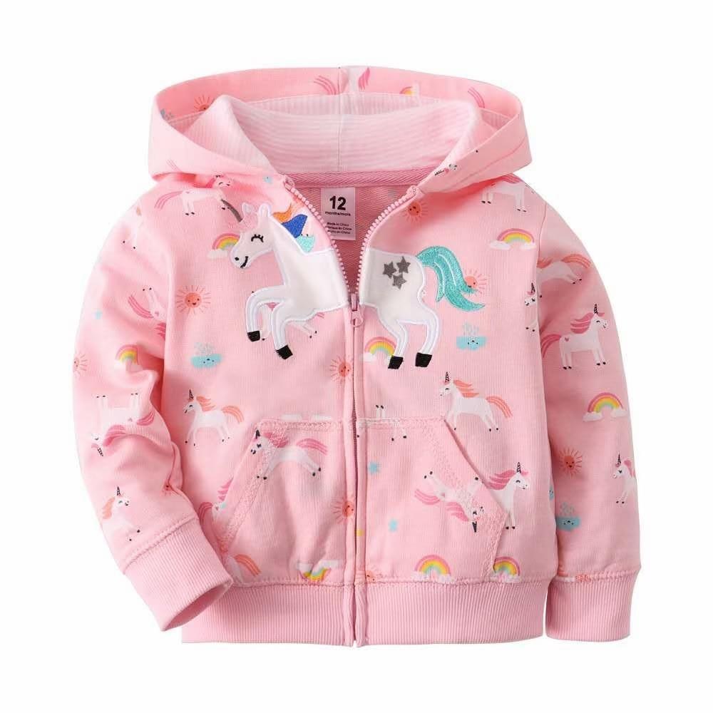 Luxury Printed New Trend Newborn Baby Hooded Cotton Sweater For Baby Girl/boys In Elegant Modern Luxury Style With Unicorn