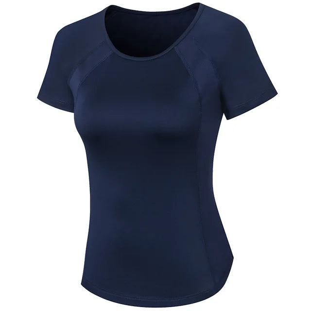 Women's Breathable Mesh Running Shirt Quick Dry Elastic Yoga Top