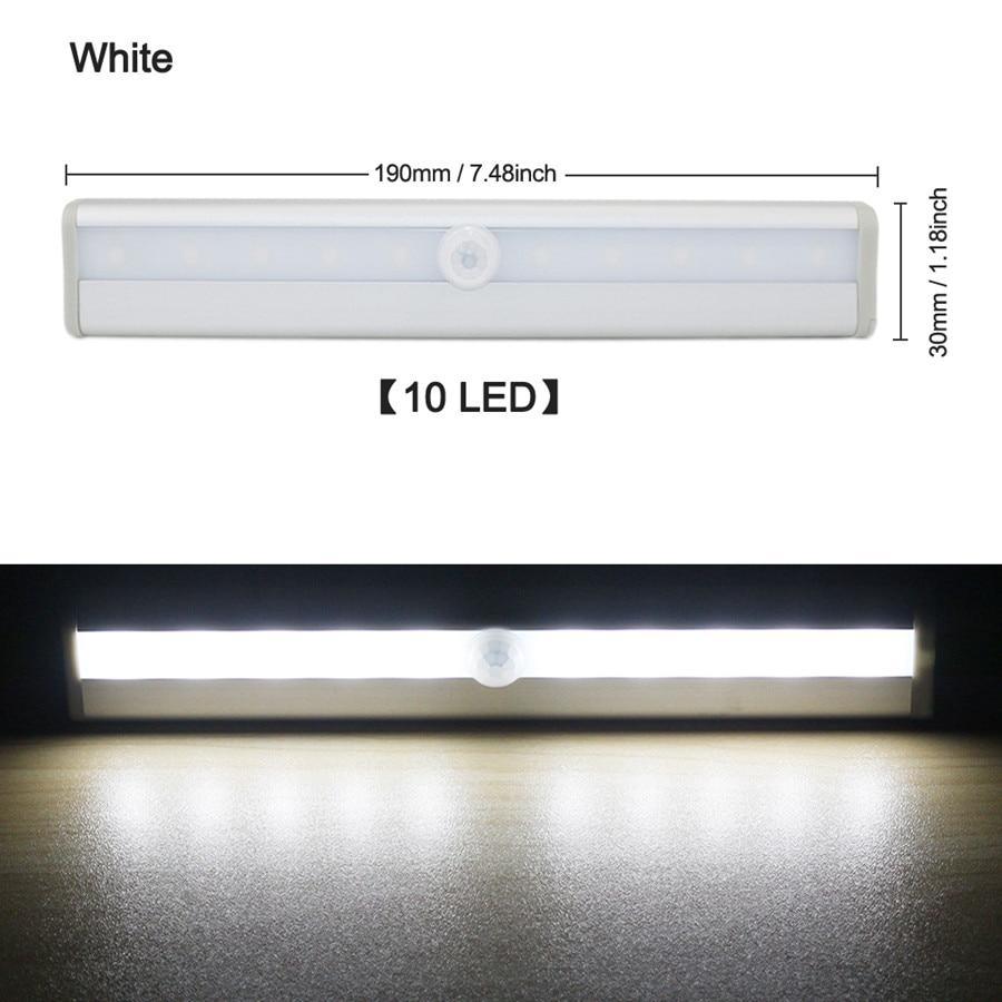 STEVVEX 6/10 LEDs PIR with Motion Sensor Light for Cupboard, Wardrobe, Bed Lamp LED Under Cabinet Night Light For Closet Stairs Kitchen and multifunctional