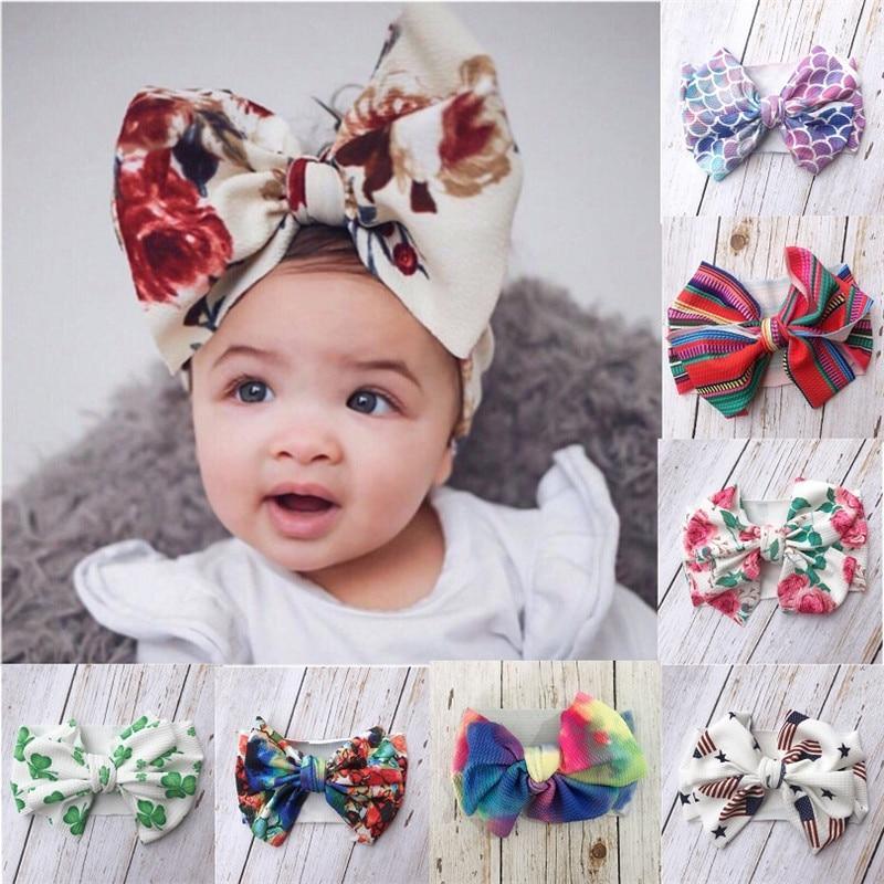 Luxury Modern printed Baby Girls Bow Hairband Turban Knot Headband Girl Headwear Newborn Girl Turban Hairband For Girls