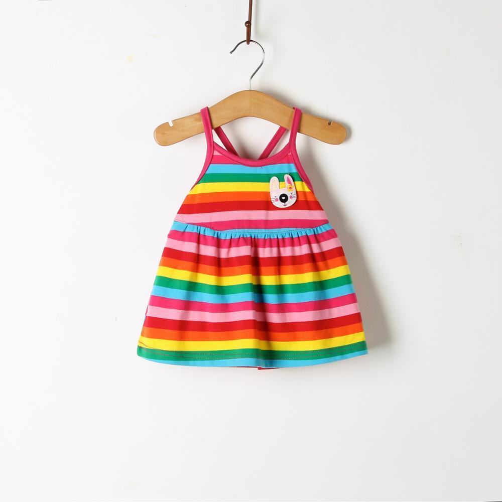 Children's Wear Dress Girls Dresses For Party and Wedding with 100% Cotton Striped Lapel Fly Sleeves