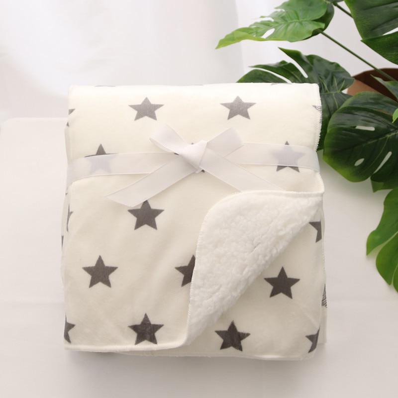 Baby Blankets New Layer Coral Fleece Infant Swaddle Wrap Owl Printed Newborn Baby Bedding Blanket