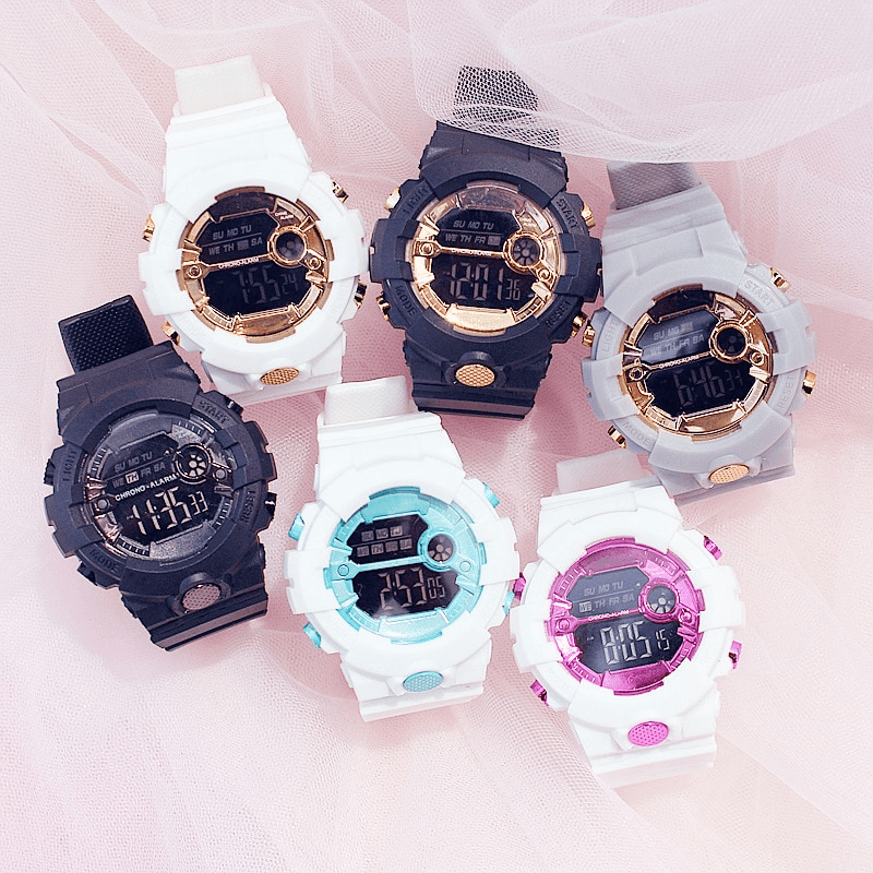 Electroic Shock Digital Watch Unisex Sports Waterproof Watch With LED Colorful Mode Wristwatch For Men and woman