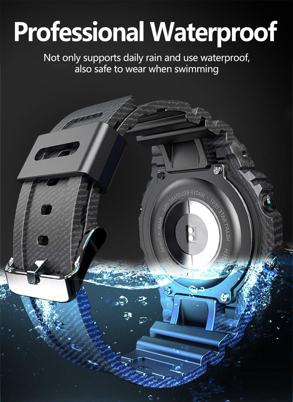 Ocean Army Smart Watch For Menand Woman For Fitness and Sport With Tracker Blood Pressure Message Push Heart Rate Monitor and Clock Smartwatc For Android