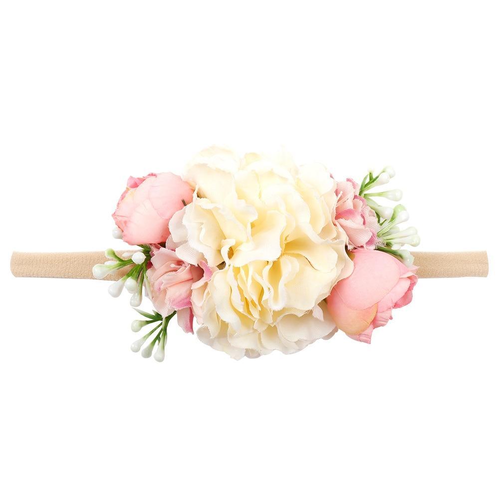 Handmade Luxury Pearl Baby Headbands Bundle Nylon Elastic Newborn Hair Accessories for Girls Kids