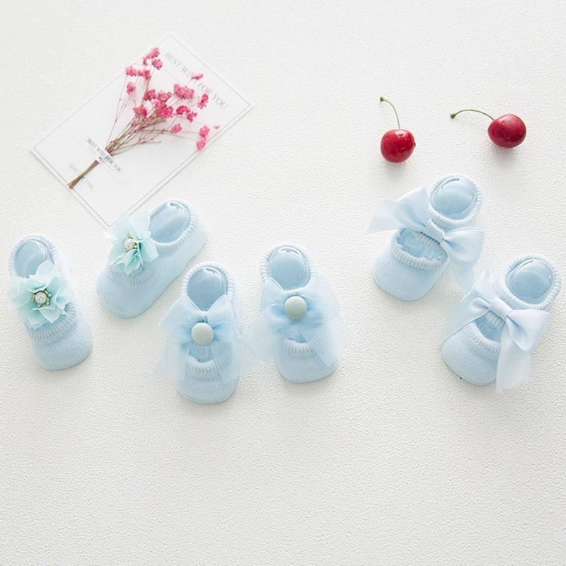 Baby Girl Anti-Slip Cotton Bow Lace Flower Floor Socks Spring Socks Excellent Quality Everyday Wear
