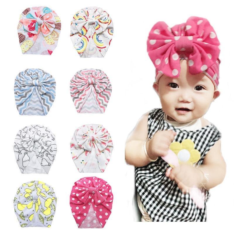 Infant Baby Headbands Solid Cotton Knot Turban Headband For Girls Beanie Hat Headwear For Girls