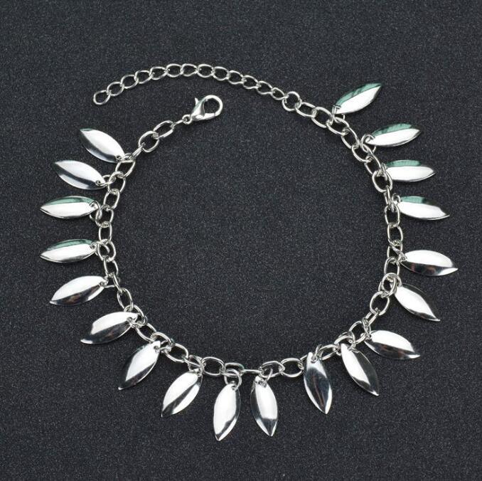 Gold Metal Shell Coconut Tree Female Anklets Barefoot Sandals Foot Summer Double Layers Foot Bracelets Leg Jewelry