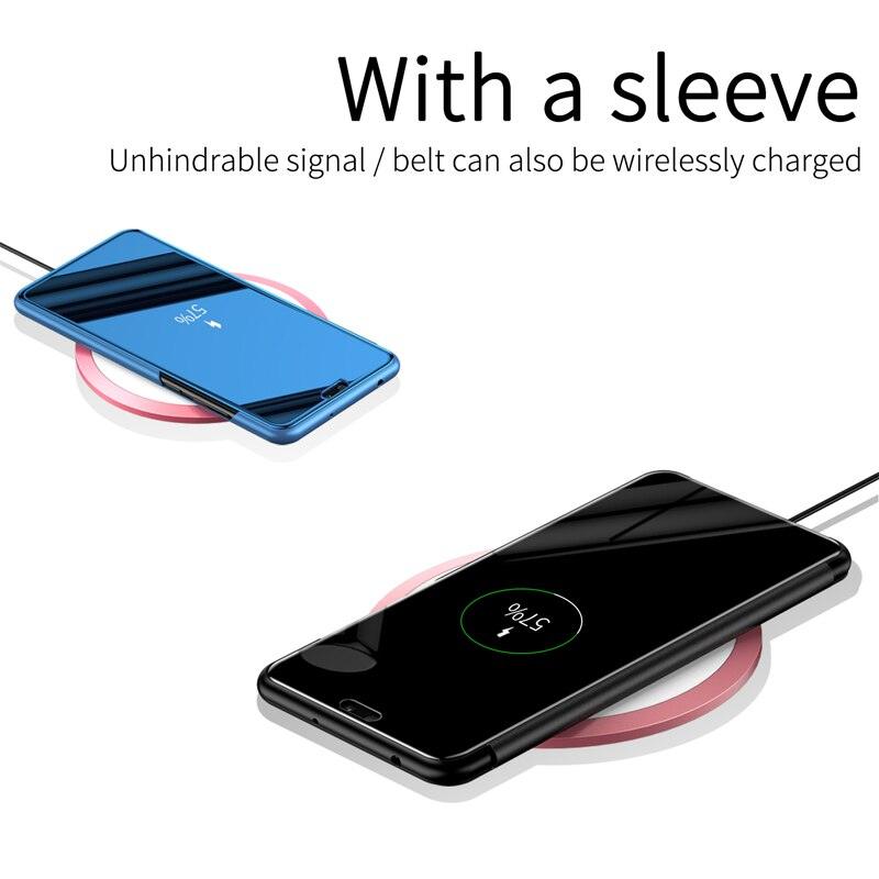 Smart Flip Phone Case For iPhone X XR XS 5 5S SE 7 8 6 6S Plus 11 12 13 Mini Pro Max 2020 Mirror Window Standing Holder Cover Mirror Screen Smart Plating Case 360 Full Body Ultra Thin Intelligent Protective Case