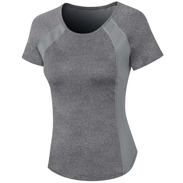 Women's Breathable Mesh Running Shirt Quick Dry Elastic Yoga Top
