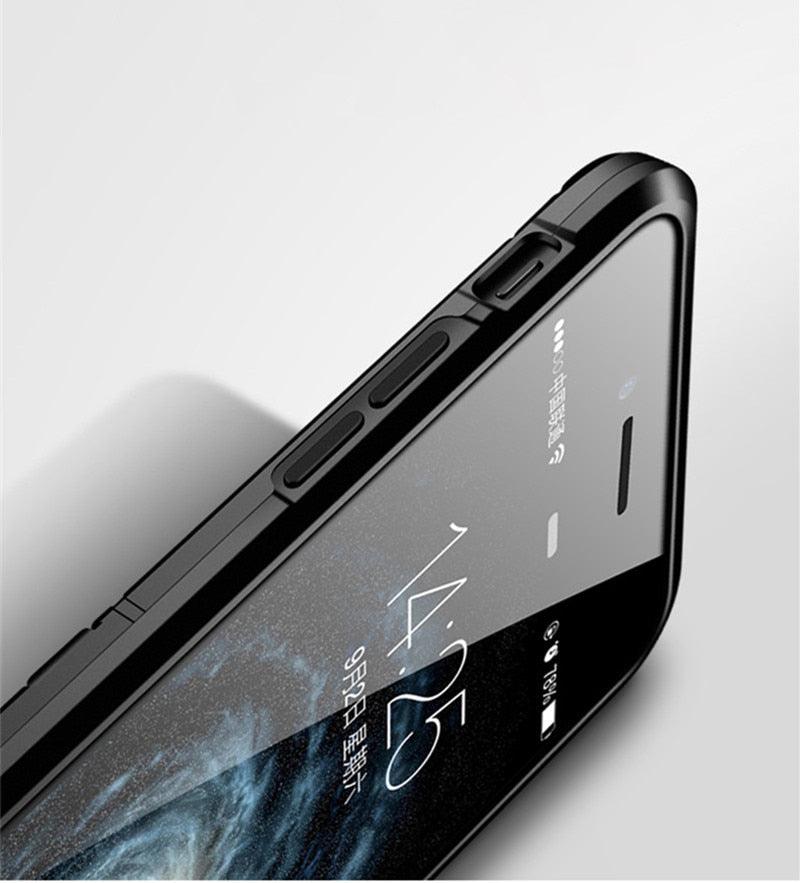Luxury Black Cool Armor Case For iPhone 8 7 6 6S Plus 5 5s Shockproof Case For iPhone X XS MAX XR Stand Cover Case Heavy Duty Shockproof Armor Dual Layer Protection Back Case Cover