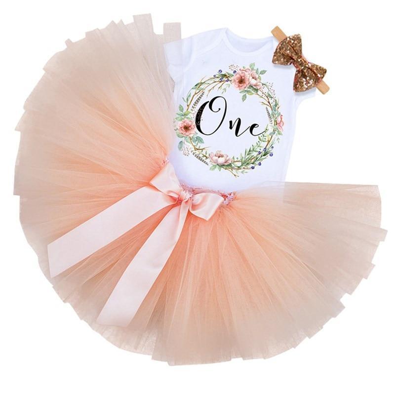 New 1st Birthday Tutu Baby Infant Christening Cake Dresses for Party Kids 1 Year Baby Girl For Birthday Party